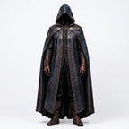 Men's Shadowed Ranger Leather Cloak | Medieval Hooded Cape, Fantasy LARP Costume - Timber AND Hide