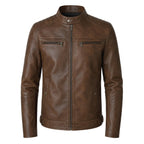 Men's Skull Motorcycle Leather Jacket, Biker Rider Coat, Gothic Punk Streetwear Green - Timber AND Hide