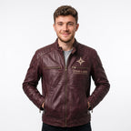 Men's Star-Lord Inspired Maroon Leather Jacket | Galactic Hero Cosplay Coat - Timber AND Hide