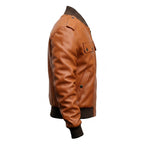 Men’s Strap Pocket Bomber Leather Jacket - Timber AND Hide