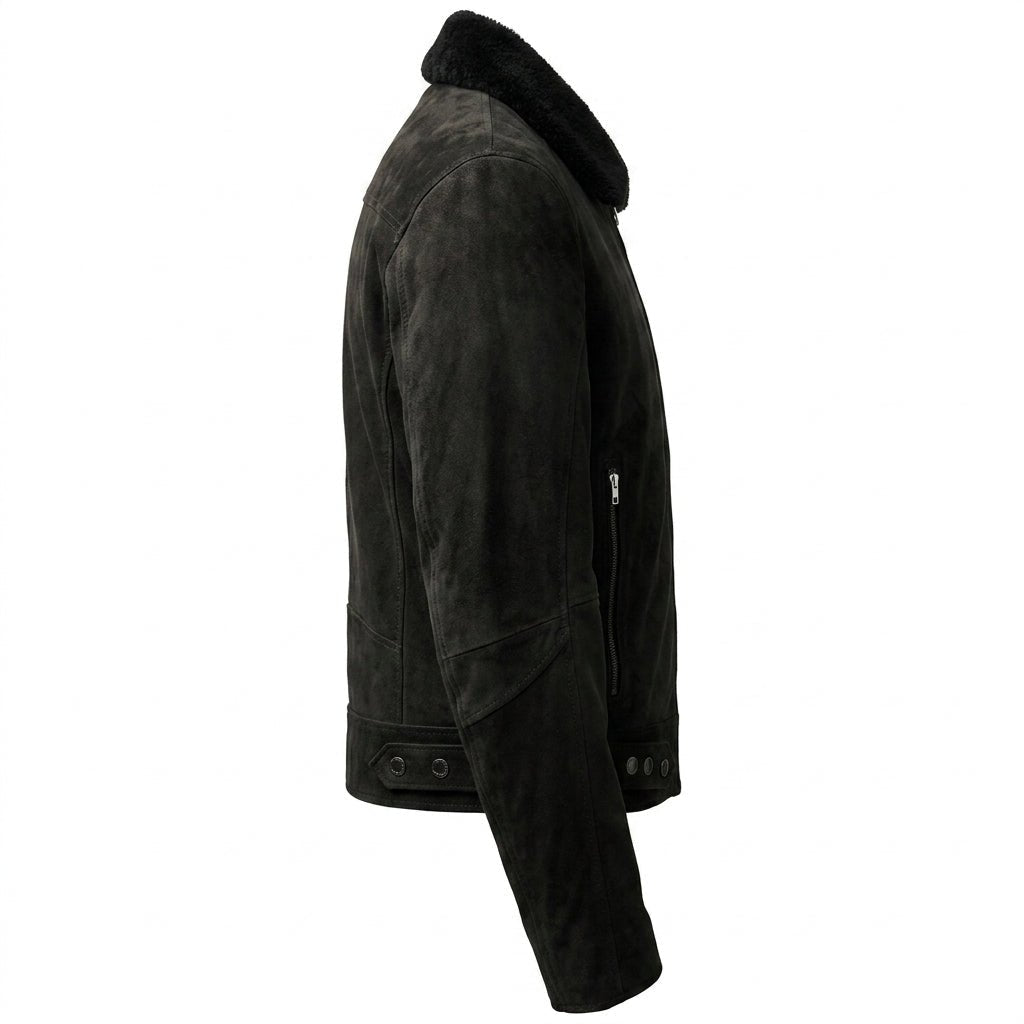 Men’s Suede Leather Jacket Black – Suede Black Jacket - Timber AND Hide