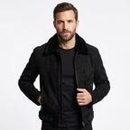 Men’s Suede Leather Jacket Black – Suede Black Jacket - Timber AND Hide
