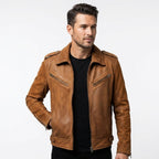 Men’s Suede Leather Jacket – Camel Brown - Timber AND Hide