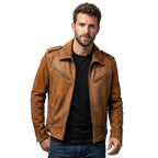 Men’s Suede Leather Jacket – Camel Brown - Timber AND Hide