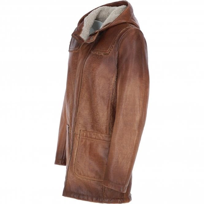 Men's Tan Duffle Leather Jacket - Timber AND Hide