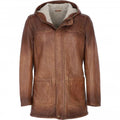 Men's Tan Duffle Leather Jacket - Timber AND Hide