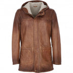 Men's Tan Duffle Leather Jacket - Timber AND Hide