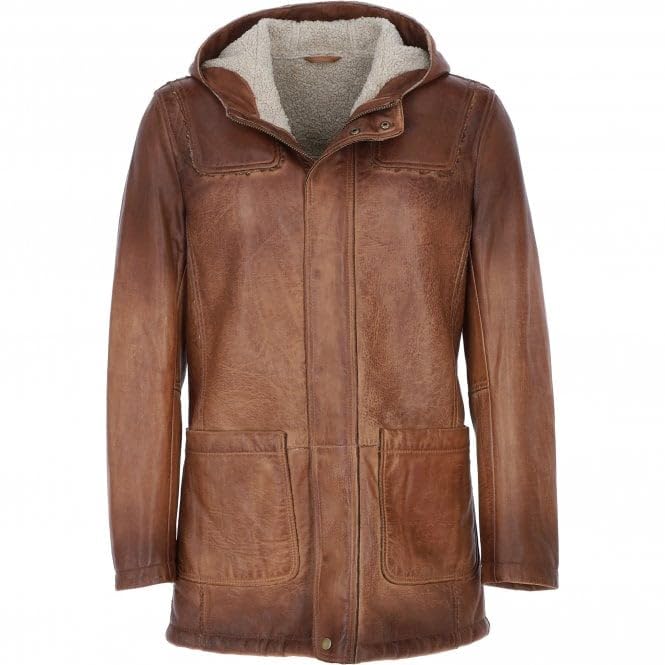 Men's Tan Duffle Leather Jacket - Timber AND Hide
