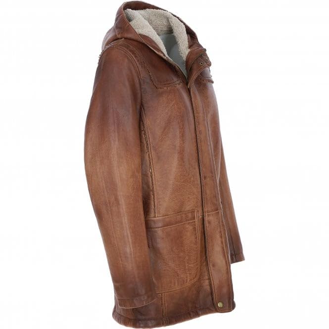 Men's Tan Duffle Leather Jacket - Timber AND Hide