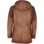 Men's Tan Duffle Leather Jacket - Timber AND Hide