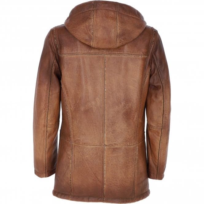 Men's Tan Duffle Leather Jacket - Timber AND Hide
