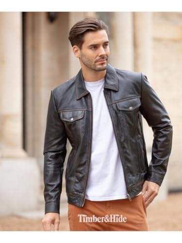 Men's tan leather bomber Jacket - Timber AND Hide