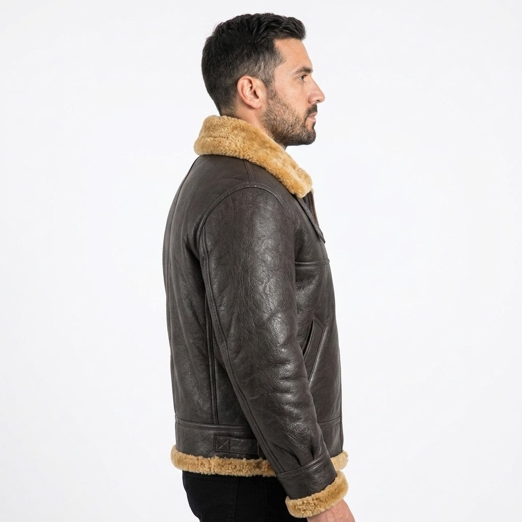 Men’s Trending B3 Bomber Shearling Leather Jacket - Timber AND Hide