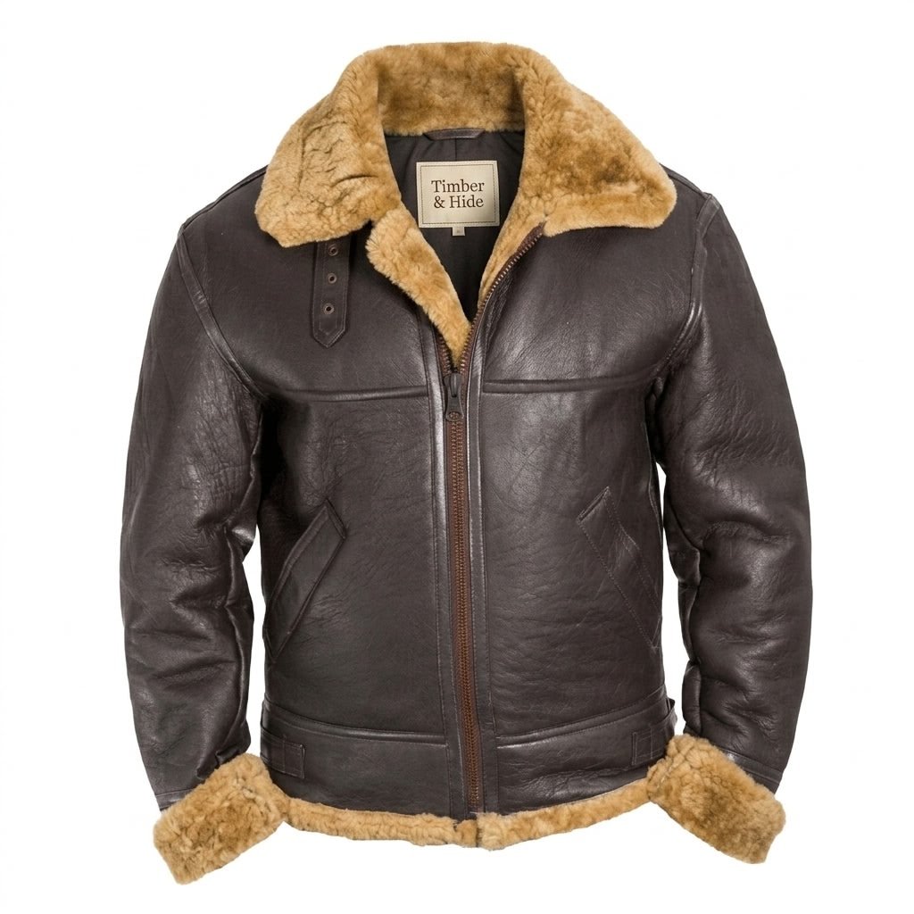 Men’s Trending B3 Bomber Shearling Leather Jacket - Timber AND Hide