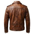 Men’s Vintage Biker Brown Leather Jacket – Vintage Brown Leather Jacket - Timber AND Hide