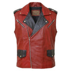 Men's Vintage Biker Leather Vest - Timber AND Hide