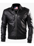 Michael Tom Classic Black Leather Jacket