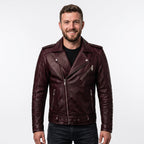 Motorhead Inspired Skull Print Leather Biker Jacket – Men's Gothic Rock Rider Coat - Timber AND Hide
