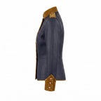 Navy Blue Leather Military Officer Jacket | Victorian Steampunk Gothic Blazer - Timber AND Hide