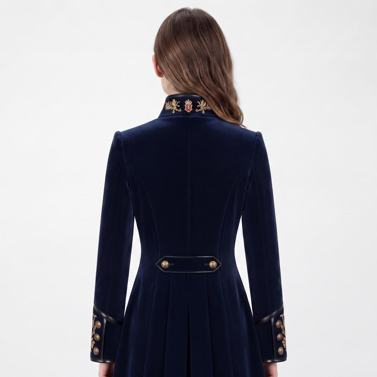 Navy Velvet Military Coat: Victorian Gothic Steampunk Royal Officer Jacket - Timber AND Hide