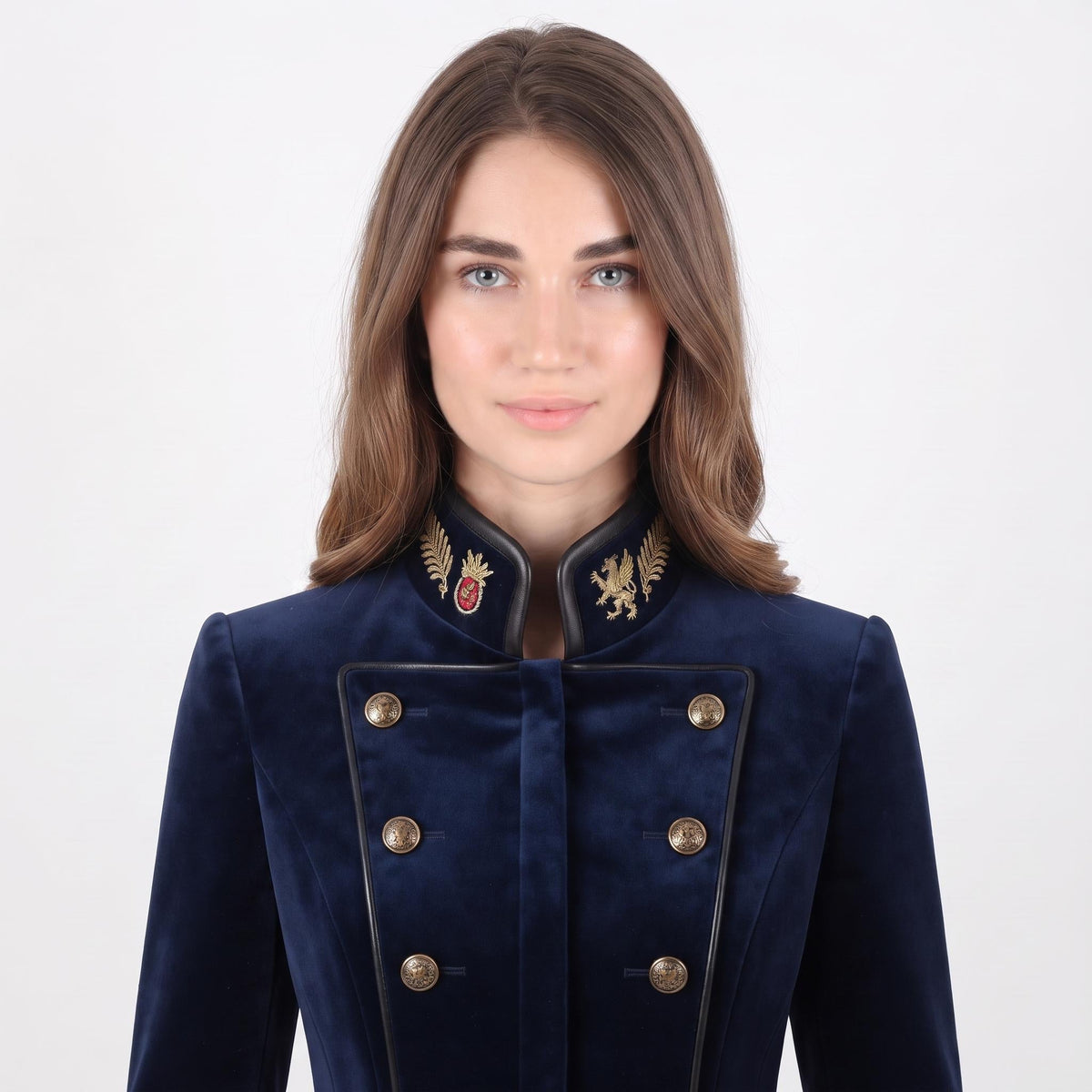 Navy Velvet Military Coat: Victorian Gothic Steampunk Royal Officer Jacket - Timber AND Hide