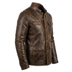 Oscar Leather Brown Jacket - Men Leather Jacket Brown - Timber AND Hide