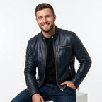 Reggie Black Leather Jacket - Men Leather Jacket Black - Timber AND Hide