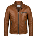 Riley Leather Brown Jacket - Men Leather Jacket Brown - Timber AND Hide