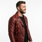 Roman Red Leather Jacket - Leather Jacket for Men Red - Timber AND Hide