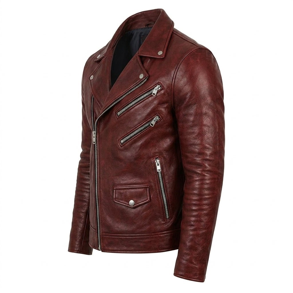 Roman Red Leather Jacket - Leather Jacket for Men Red - Timber AND Hide