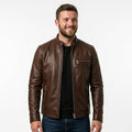 Ronnie Leather Brown Jacket - Men Leather Jacket Brown - Timber AND Hide