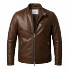 Ronnie Leather Brown Jacket - Men Leather Jacket Brown - Timber AND Hide
