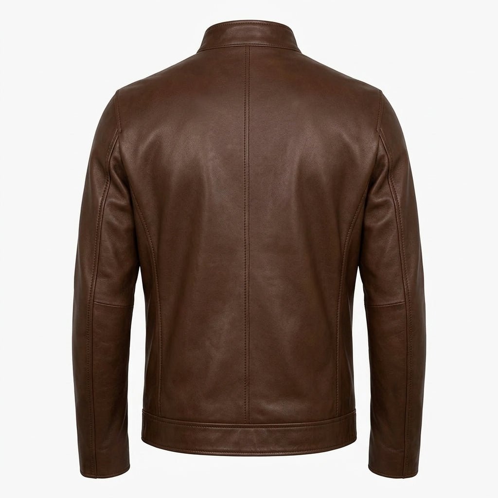 Ronnie Leather Brown Jacket - Men Leather Jacket Brown - Timber AND Hide