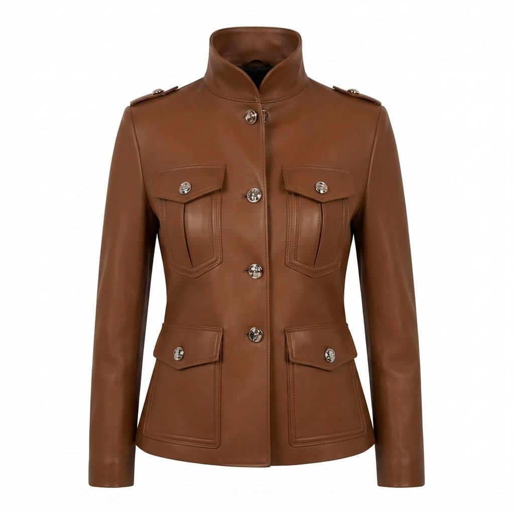 Rosie Leather Brown Jacket – Women’s Genuine Leather Jacket - Timber AND Hide