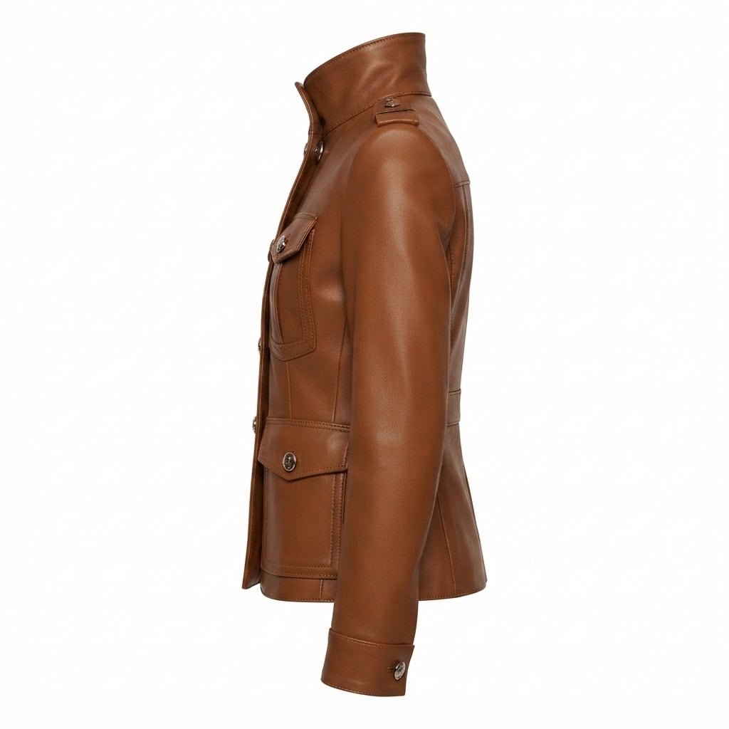 Rosie Leather Brown Jacket – Women’s Genuine Leather Jacket - Timber AND Hide