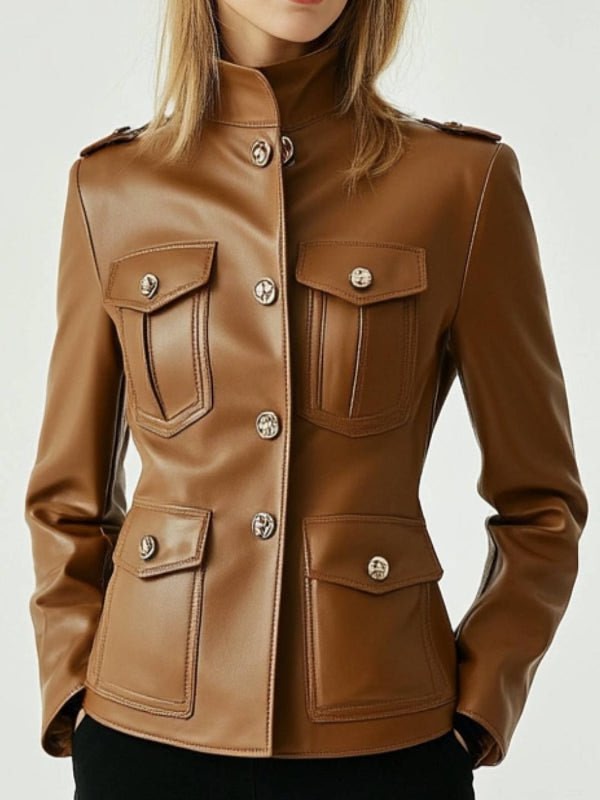 Rosie Leather Brown Jacket – Women’s Genuine Leather Jacket - Timber AND Hide