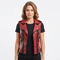 Sophie Red Leather Vest | Women's Leather Vest - Timber AND Hide