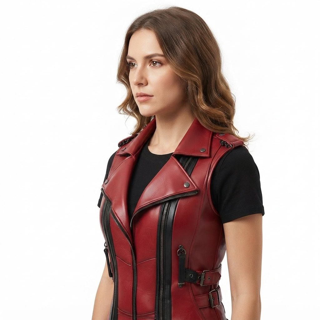 Sophie Red Leather Vest | Women's Leather Vest - Timber AND Hide
