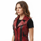 Sophie Red Leather Vest | Women's Leather Vest - Timber AND Hide