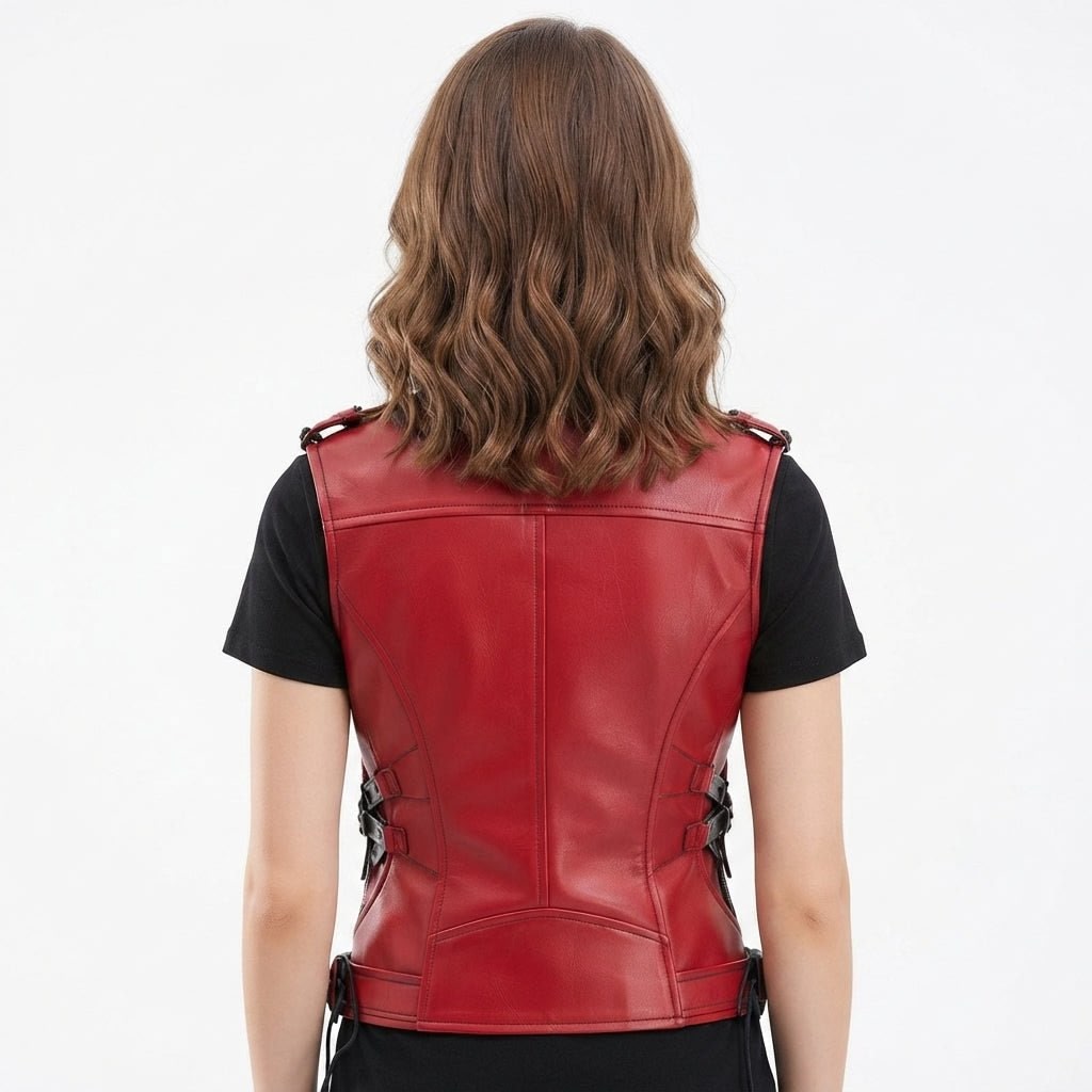 Sophie Red Leather Vest | Women's Leather Vest - Timber AND Hide