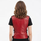 Sophie Red Leather Vest | Women's Leather Vest - Timber AND Hide