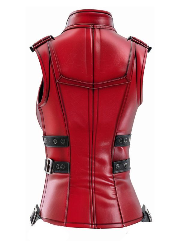 Sophie Red Leather Vest | Women's Leather Vest