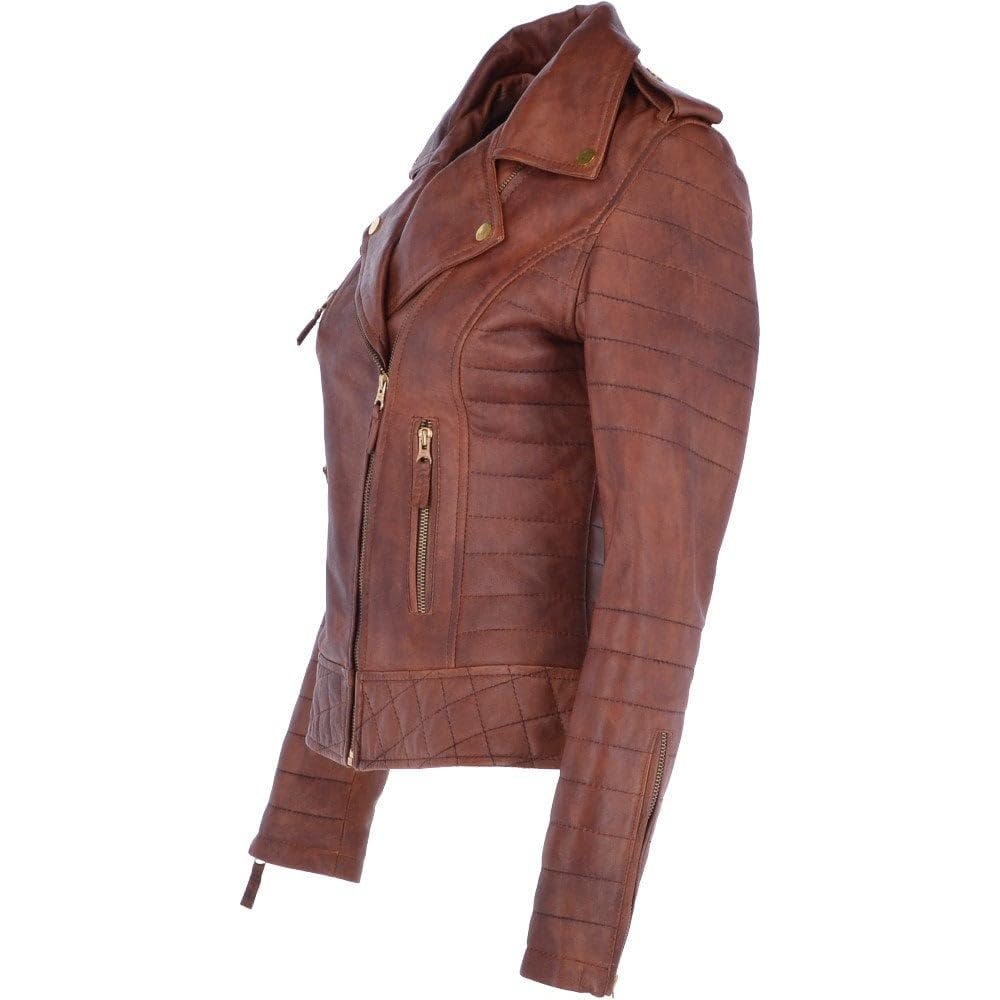 Stylish Women's Biker Jacket - Timber AND Hide