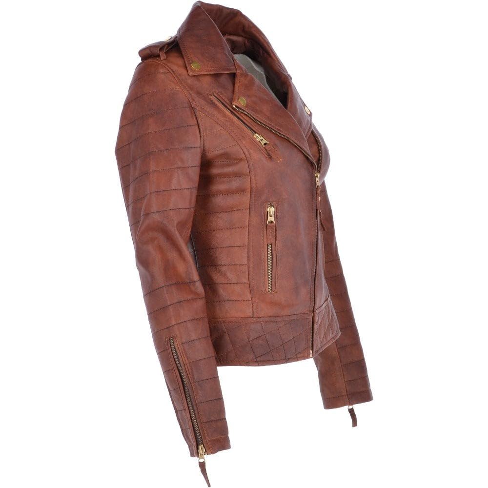Stylish Women's Biker Jacket - Timber AND Hide
