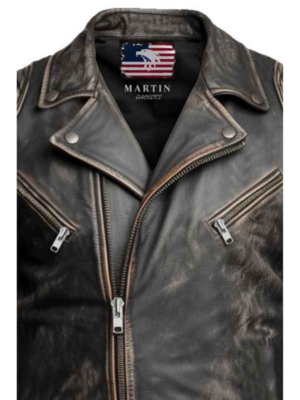 Vintage Brown Distressed Biker Genuine Leather Jacket