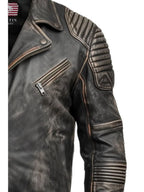 Vintage Brown Distressed Biker Genuine Leather Jacket