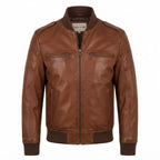 Vintage Brown Genuine Leather Bomber Jacket - Timber AND Hide