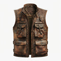 Vintage Brown Military Leather Vest - Timber AND Hide