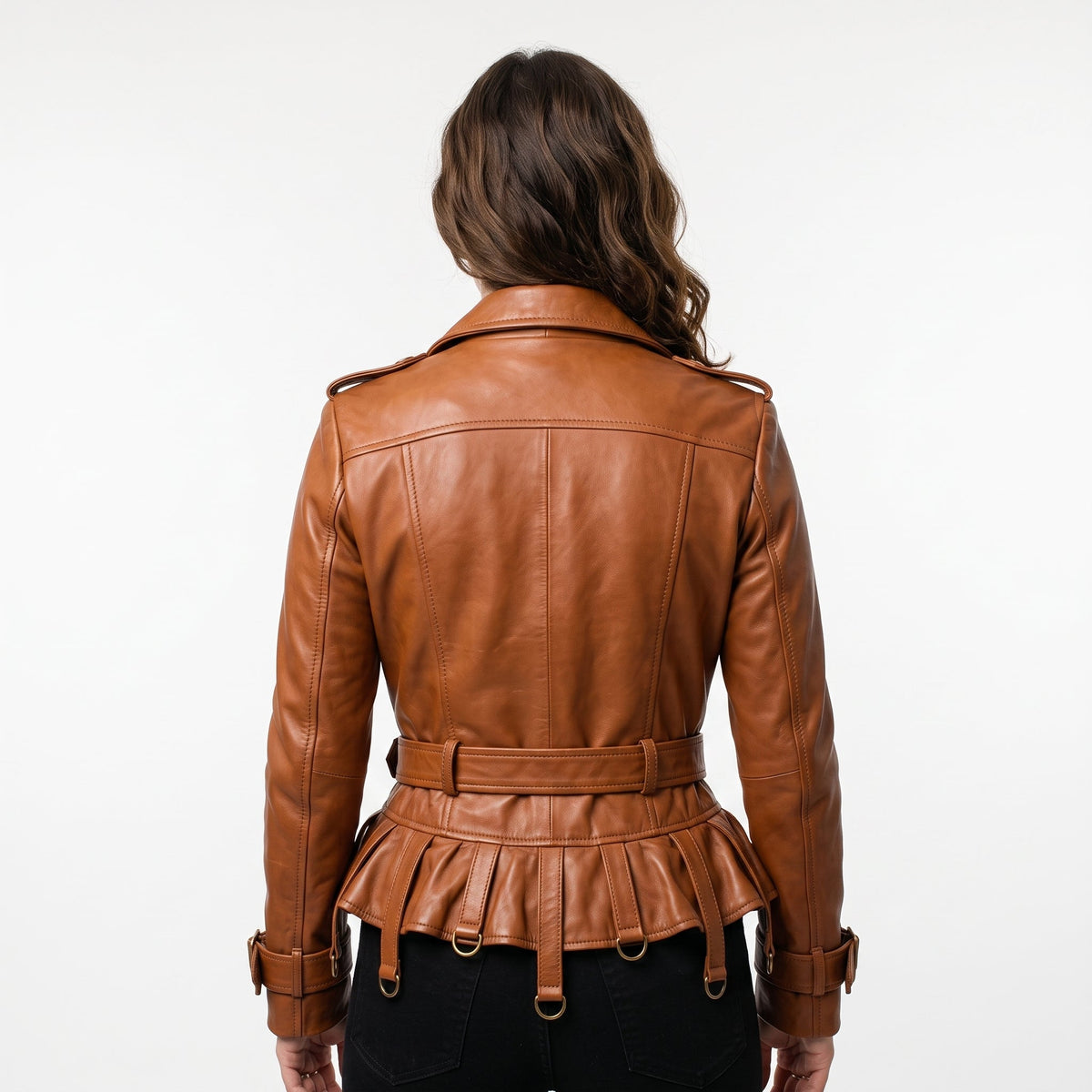 Women Assymetrical Brown Leather Jacket - Timber AND Hide