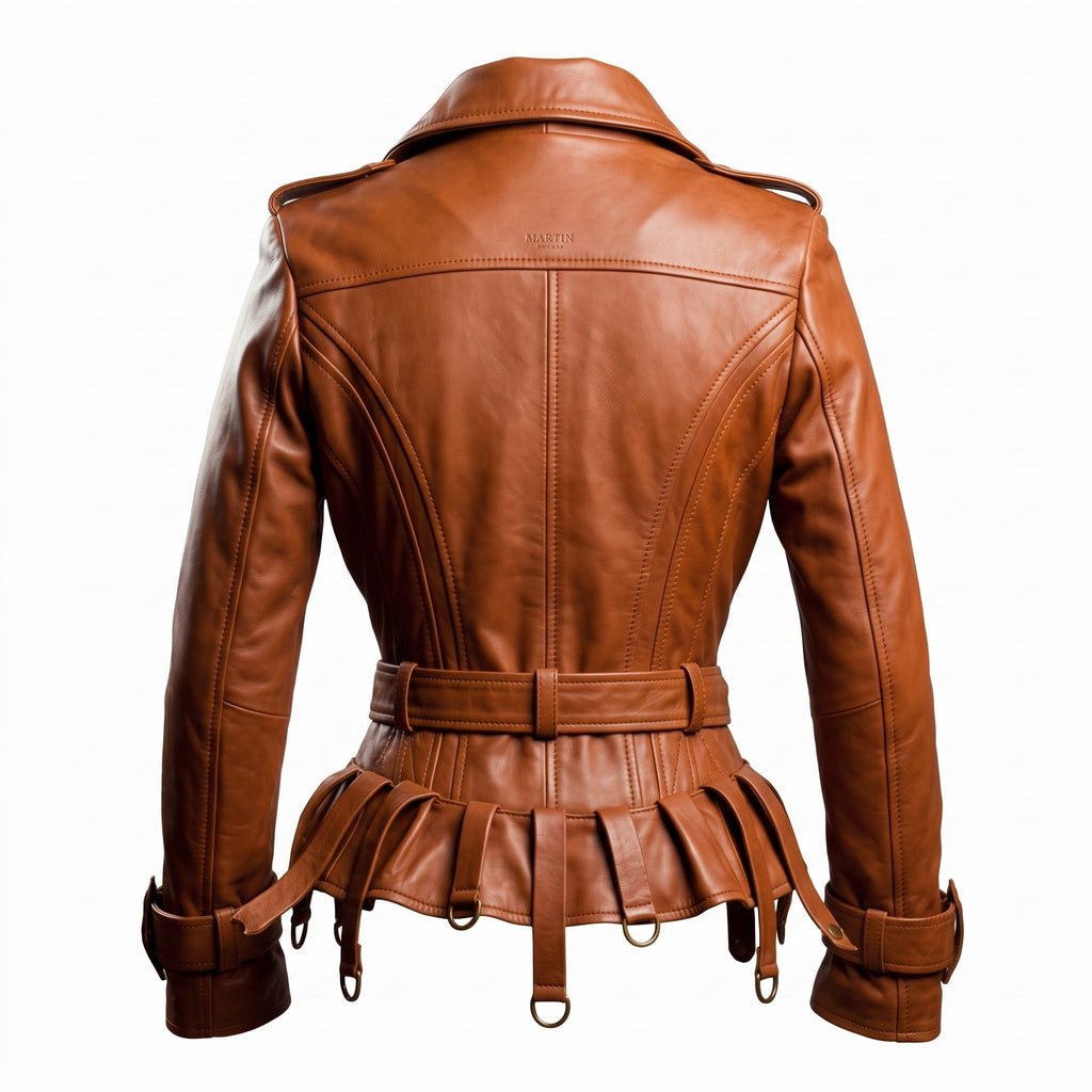 Women Assymetrical Brown Leather Jacket - Timber AND Hide